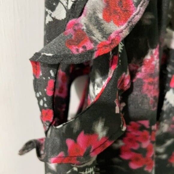 Iro Equip cutout printed silk crepe dress red and black size 4 - Picture 10 of 12